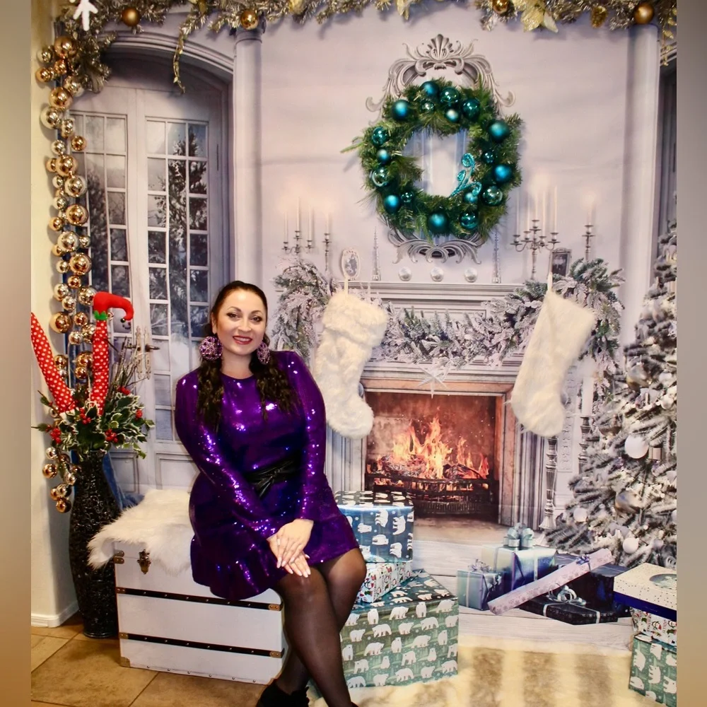 Vinyl Christmas background size 8x6 ft